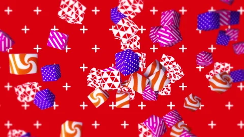 Colorful cubes gradient background. VJ Seamless loop background. Stock Footage 96197616