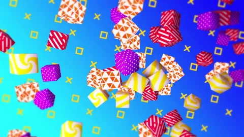 Colorful cubes gradient background. VJ Seamless loop background. Stock Footage 96197989
