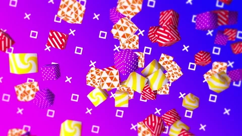 Colorful cubes gradient background. VJ Seamless loop background. Stock Footage 96198103