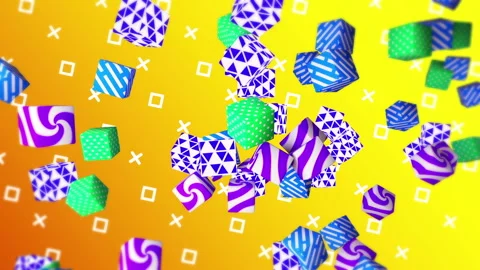 Colorful cubes gradient background. VJ Seamless loop background. Stock Footage 96198156