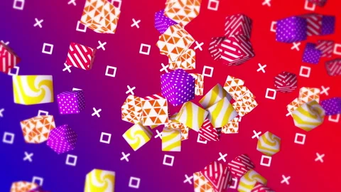 Colorful cubes gradient background. VJ Seamless loop background. Stock Footage 96198358