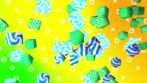 Colorful cubes gradient background. VJ Seamless loop background. Stock Footage 96198361