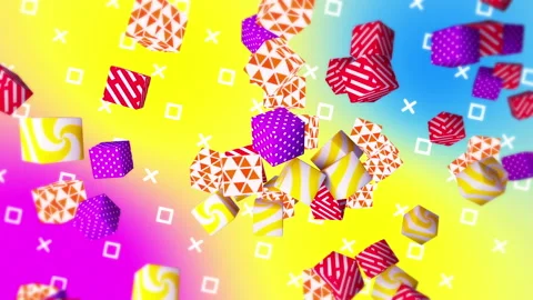 Colorful cubes gradient background. VJ Seamless loop background. Stock Footage 96198540
