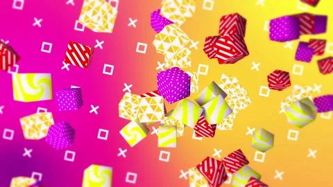 Colorful cubes gradient background. VJ Seamless loop background. Stock Footage 96198548