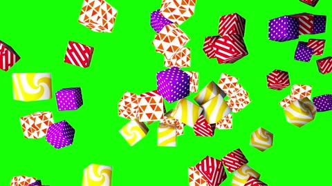 Colorful cubes gradient background. VJ Seamless loop background. Stock Footage 96198745