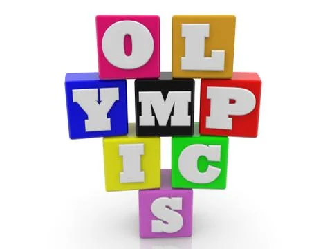 Colorful cubes with olympics concept Stock Illustration