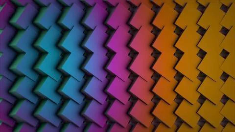 Colorful Cubes Seamless Loop. Abstract Cubes Background Random Motion, 3d Stock Illustration