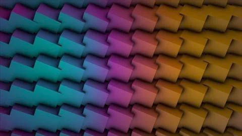 Colorful Cubes Seamless Loop. Abstract Cubes Background Random Motion, 3d Stock Illustration