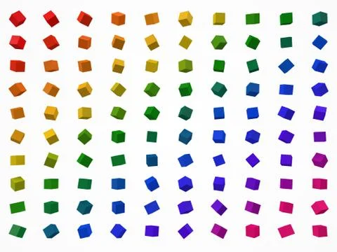 Colorful cubes set. 3d style vector illustration. Stock Illustration
