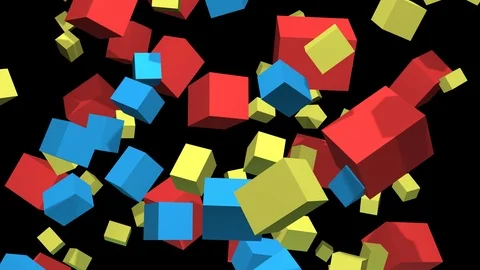 Colorful cubes spinning, rotating, floating ,flying. 3d animation Stock Footage 103553385