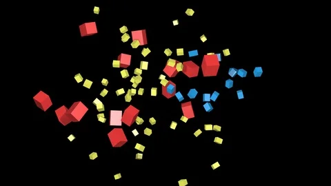 Colorful cubes spinning, rotating, floating ,flying. 3d animation Stock-Footage 103553422
