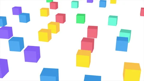 Colorful Cubes On White Background Stock Footage 219556615