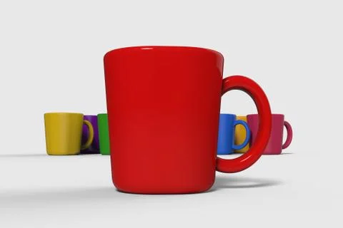 Colorful of cups Stock Illustration