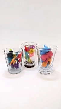 Colorful cups side by side Stock Photos