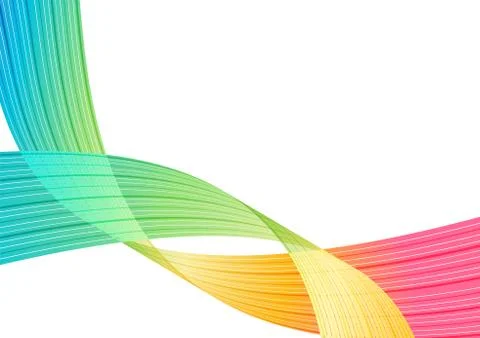 Colorful curve elements on white background, abstraction striped design Stock Illustration
