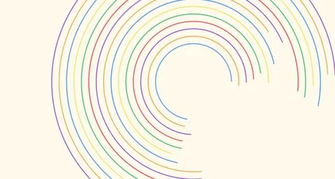 Colorful curved arcs on a light background Stock Illustration