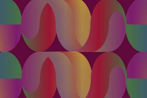 Colorful curved geometric patterns 스톡 일러스트