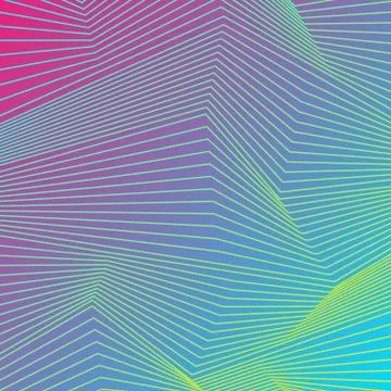 Colorful curved lines refraction pattern design Illustrazione stock