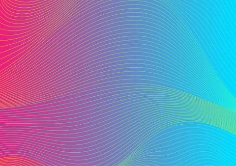 Colorful curved lines wavy pattern design Illustrazione stock