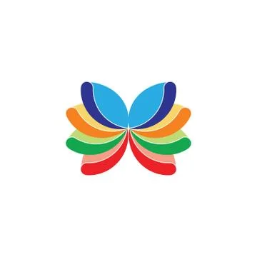 Colorful curves circle logo vector Stock Illustration