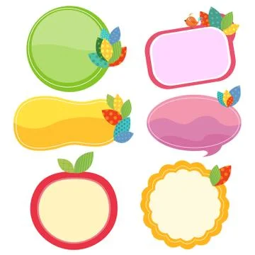 Colorful cute leaf frame Stock Illustration