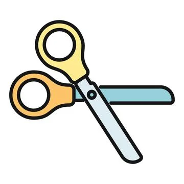 Colorful cutting shears icon for creativity and crafting 스톡 일러스트