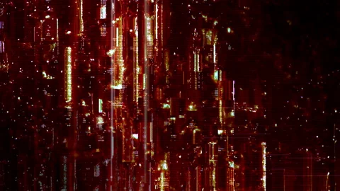 Colorful Cyber Glitch Background Loop Stock-Footage 140752368