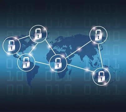 Colorful cyber security system design 스톡 일러스트
