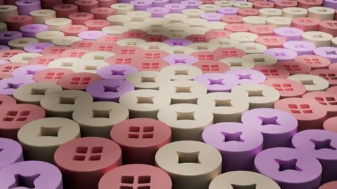 Colorful Cylinders Pattern - Abstract 3D Design Stock Footage 312032583