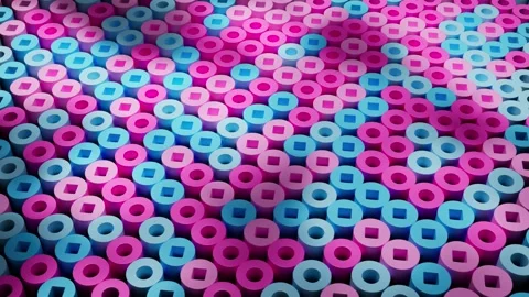 Colorful Cylinders Pattern - Abstract 3D Design Stock Footage 312033207