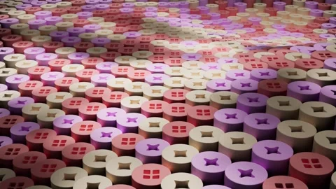 Colorful Cylinders Pattern - Abstract 3D Design Stock Footage 312033213