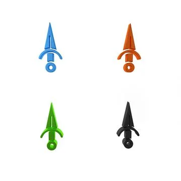 Colorful Dagger icon isolated on white background. Knife icon. Sword with s.. Stock Illustration