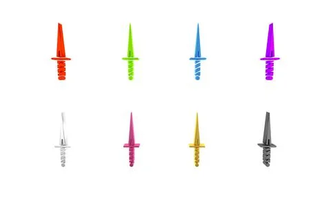 Colorful Dagger icon isolated on white background. Knife icon. Sword with s.. Stock Illustration