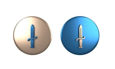 Colorful Dagger icon isolated on white background. Knife icon. Sword with s.. Stock Illustration