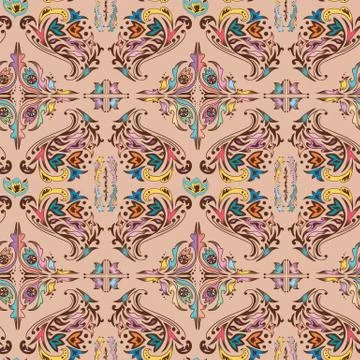 Colorful damask pattern Illustrazione stock