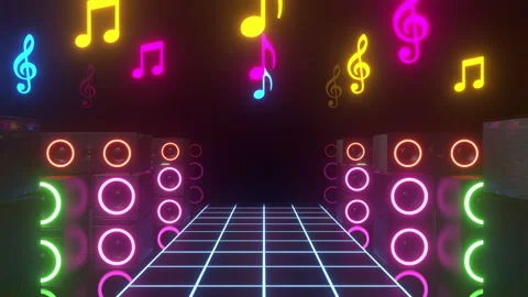 Colorful Dance Speaker Background Stock Footage 302648734