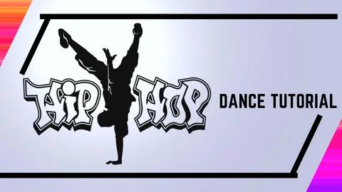 Colorful Dance Tutorial YouTube Thumbnail Stock Illustration