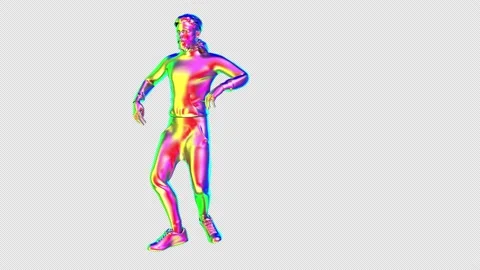 Colorful dancer dance - 3d render looped with alpha channel. Stock Footage 217663542