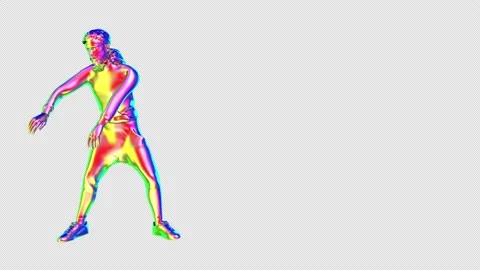 Colorful dancer dance - 3d render looped with alpha channel. Stock Footage 217680761