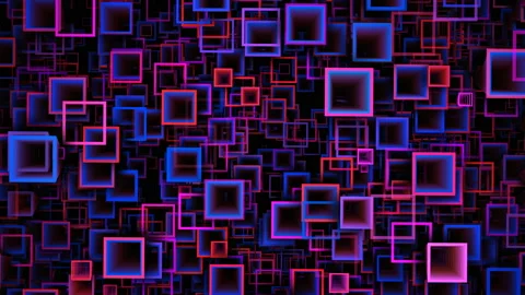 Colorful Dancing Cubes Flow Loop Background Animation 4K UHD Ultra HD Video stock 95793229