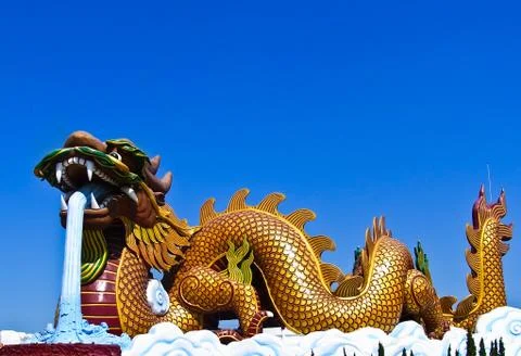 Colorful dargon statue Stock Photos