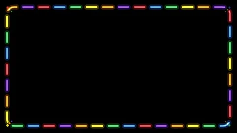Colorful Dashed Line Border Animation with Seamless Looping Motion Stock Footage 344518630