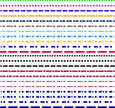 Colorful Dashed Lines Pattern Rows Abstract Seamless Vector Background With.. Stock Illustration
