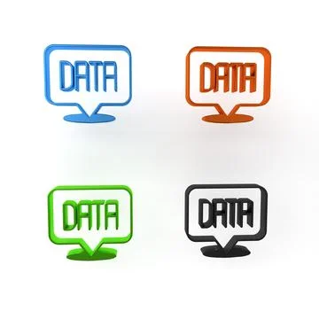Colorful Data analysis icon isolated on white background. Business data ana.. Stock Illustration