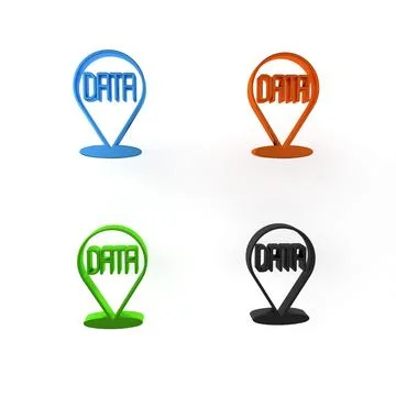 Colorful Data analysis icon isolated on white background. Business data ana.. Stock Illustration