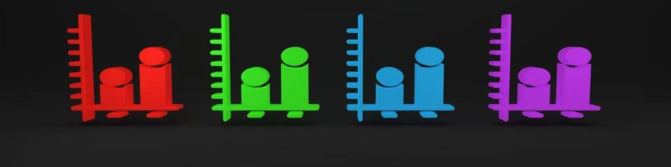 Colorful Data analysis icon isolated on black background. Minimalism concep.. Stock Illustration