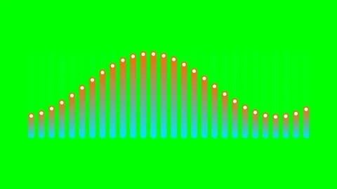 A colorful data bar graph showing a rising wave trend on a green background Stock Footage 341824068