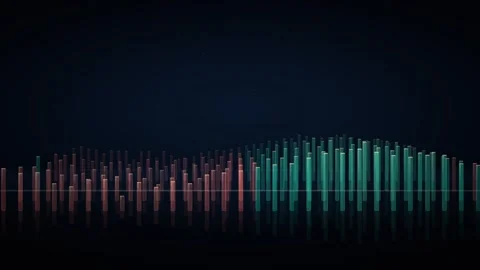 Colorful Data Bar Terrain Loop - Abstract Finance Chart Backdrop Video stock 341954456