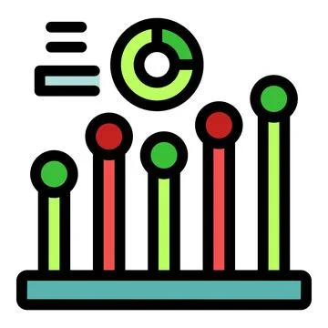 Colorful data driven chart showing market analysis results Stock Illustration