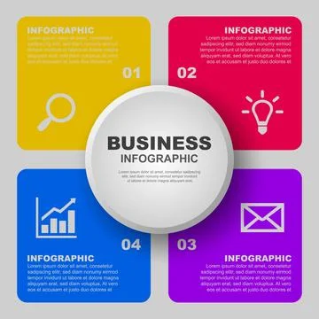 Colorful data infographic with details Stock Illustration